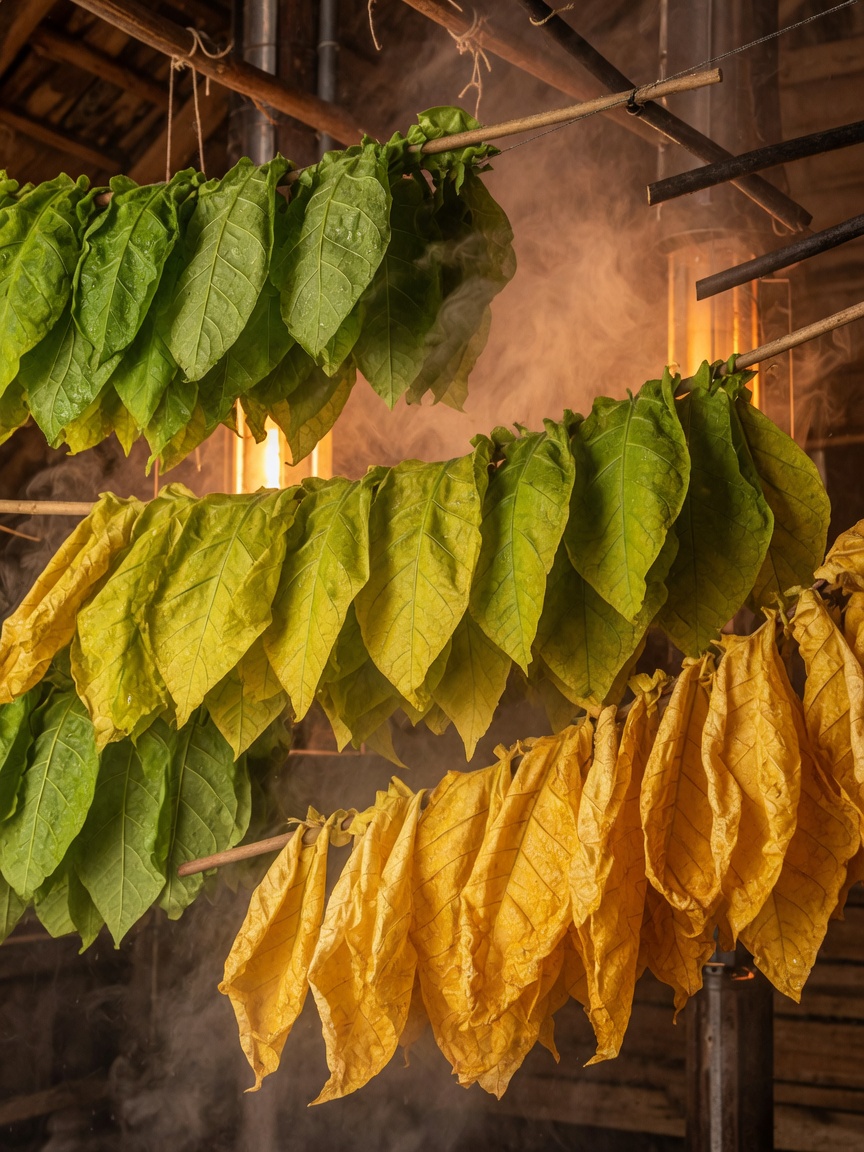 Schematic diagram of temperature and humidity control curve in flue-cured tobacco curing process